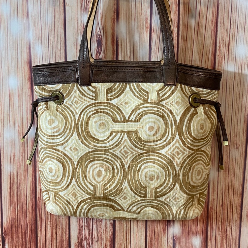 Coach tote - EUC - zipper closure- canvas - Picture 2 of 13